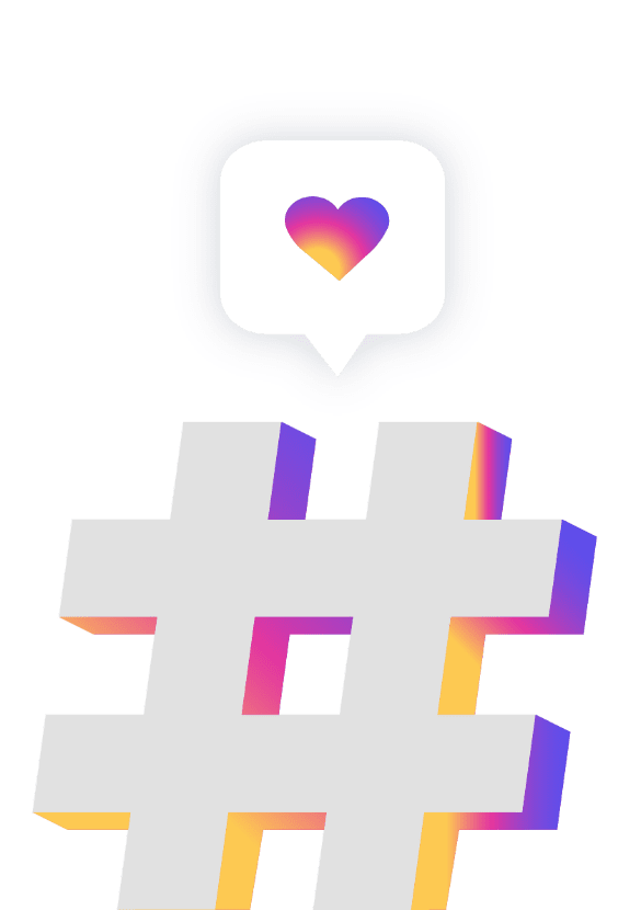 A giant Instagram hashtag with a heart about it.